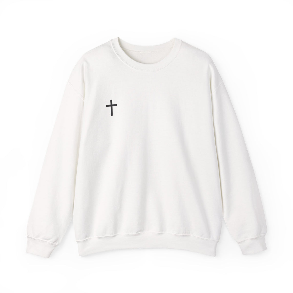 Cross Chest Crewneck Sweatshirt - Minimal Small Cross Christian Pullover