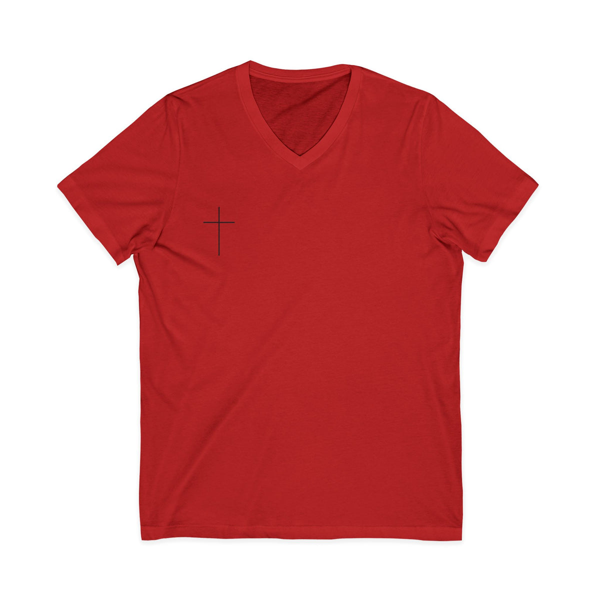 God's Child V-Neck Tee — Minimal Cross Christian Faith T-Shirt