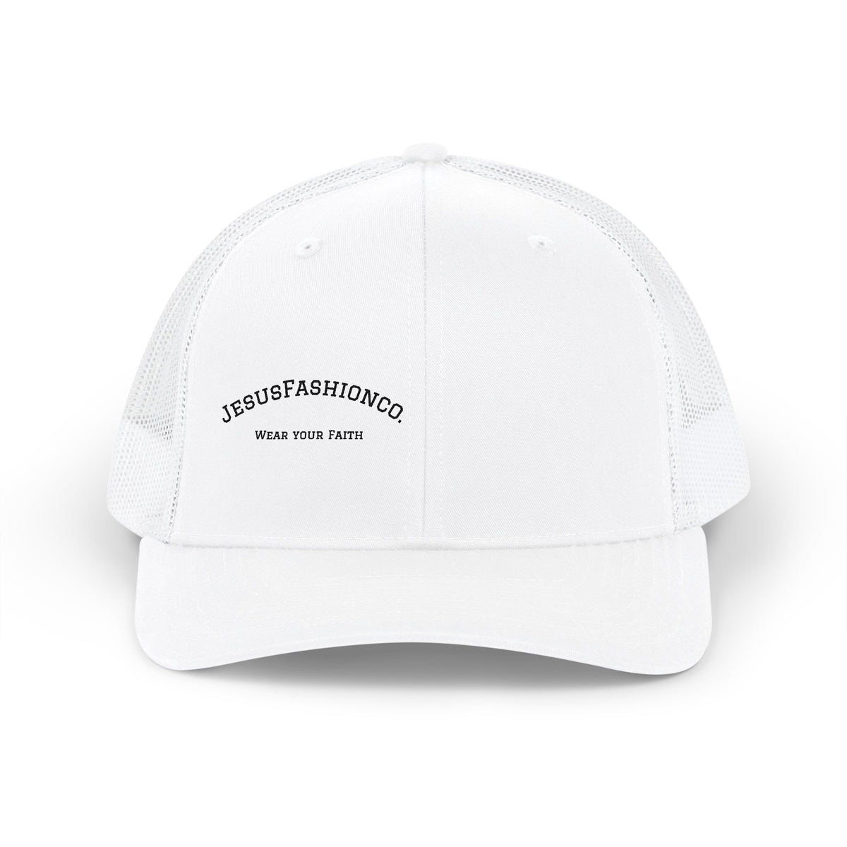 Jesus Fashion Co. Embroidered Trucker Cap — 'What Your Faith' Snapback Hat