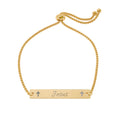 Engravable Adjustable Bar Bracelet — Personalized Gold or Rose Stainless Steel