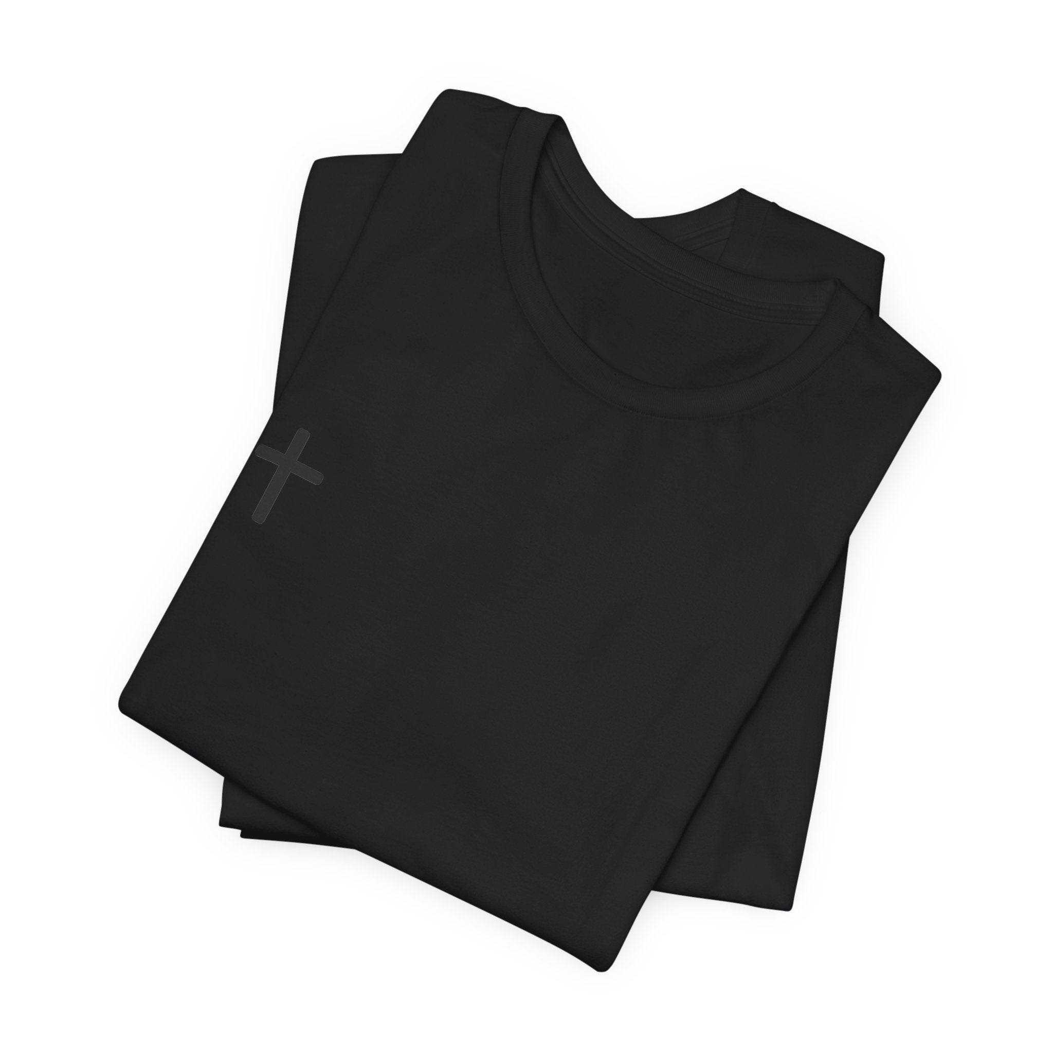 Minimal Cross Tee – Small Chest Christian Cross T‑Shirt
