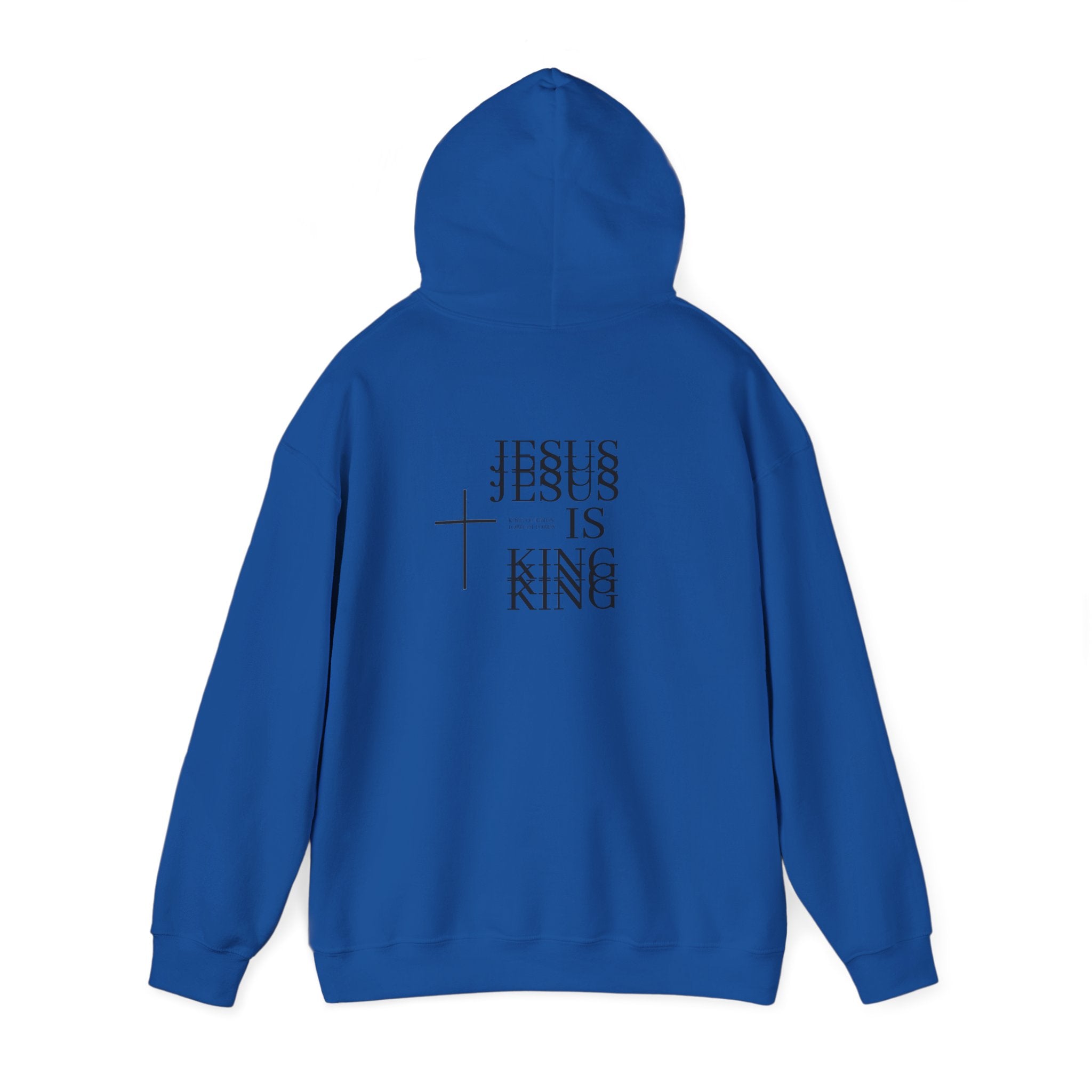 Jesus Is King Hoodie — Minimal Cross Christian Faith Sweatshirt