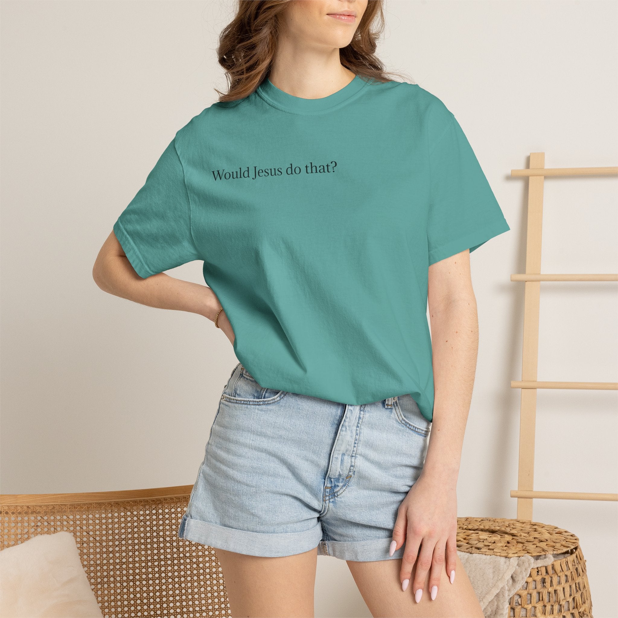Jesus Peeking T‑Shirt — "Would Jesus do that?" Christian Graphic Tee