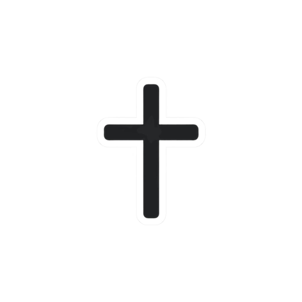 Minimal Cross Sticker — Small Kiss-Cut Christian Faith Decal for Laptops & Water Bottles