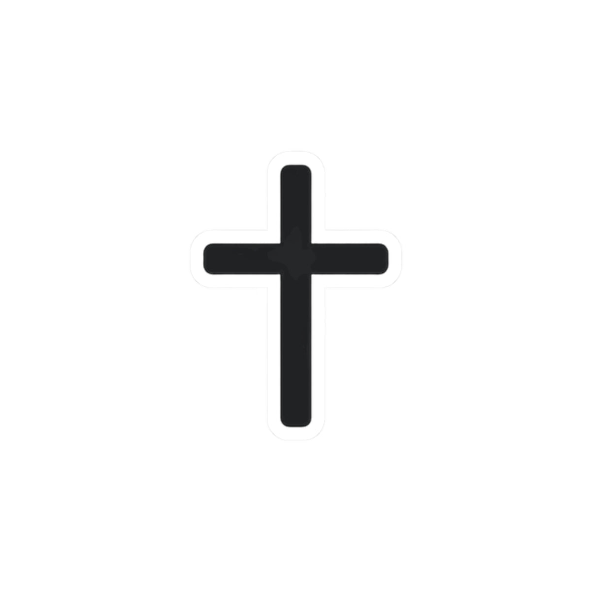 Minimal Cross Sticker — Small Kiss-Cut Christian Faith Decal for Laptops & Water Bottles