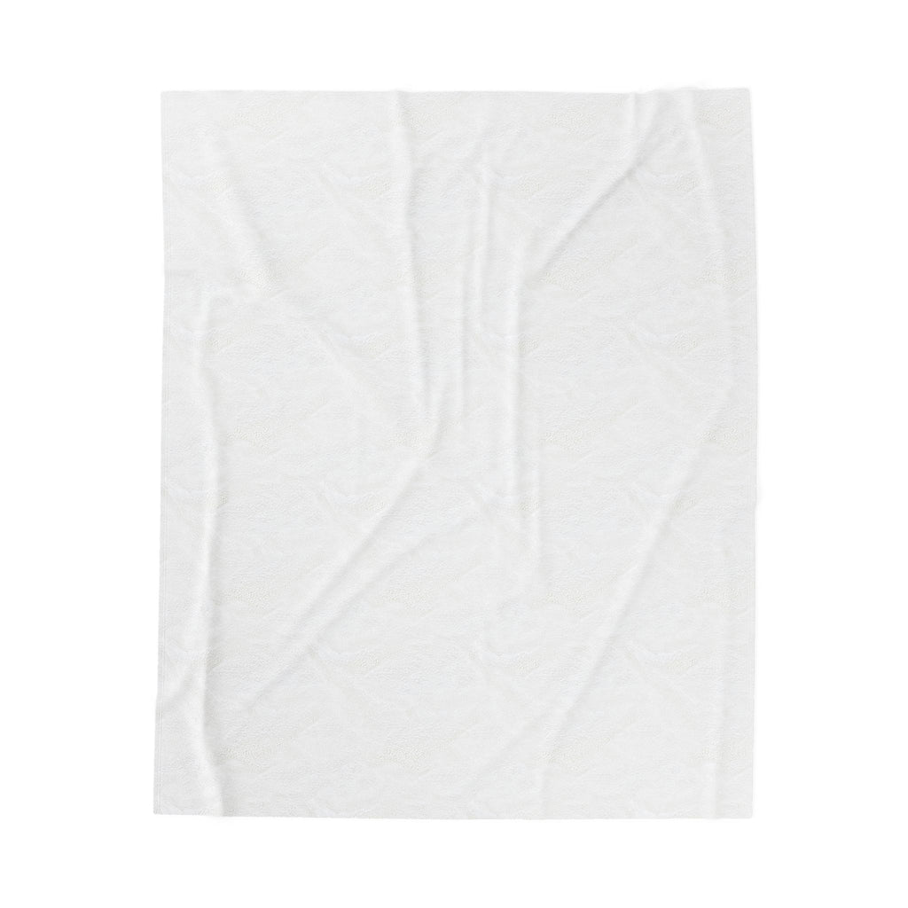Christian Cross Velveteen Plush Blanket — Romans 5:8 Scripture Throw