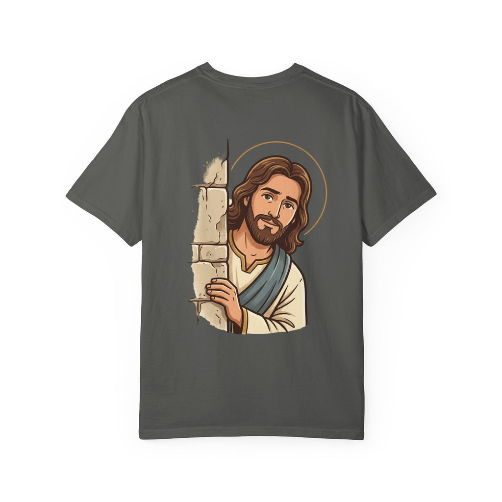 Jesus Peeking T‑Shirt — "Would Jesus do that?" Christian Graphic Tee