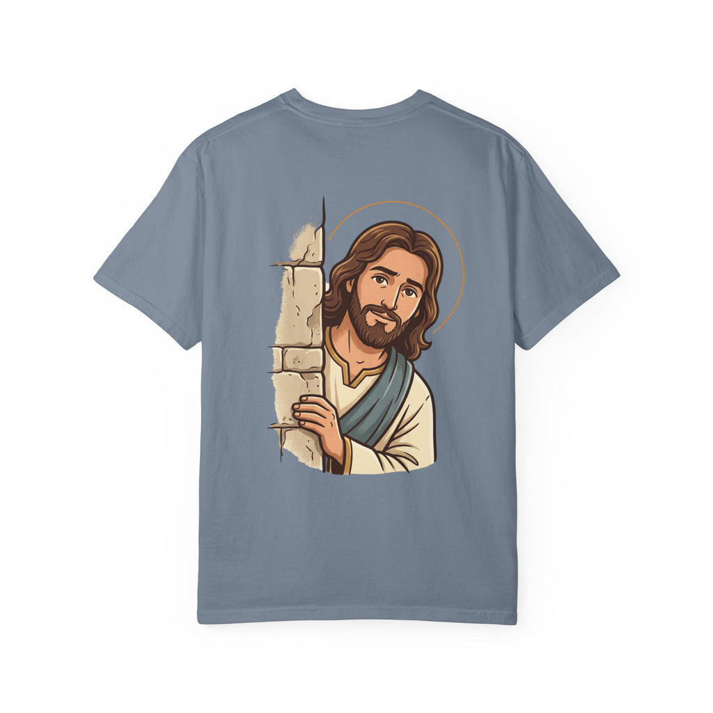 Jesus Peeking T‑Shirt — "Would Jesus do that?" Christian Graphic Tee