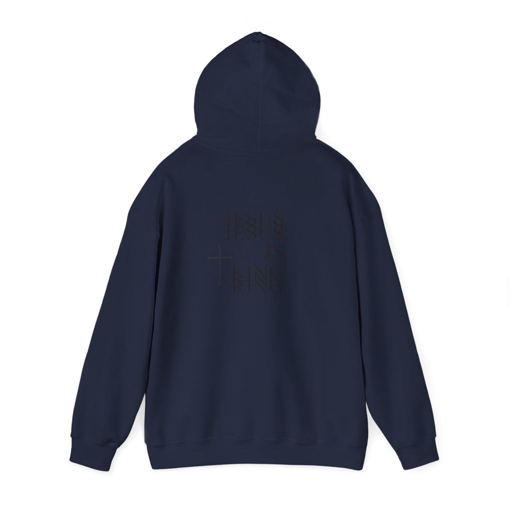 Minimal Cross Hoodie — Small Chest Cross Graphic Pullover