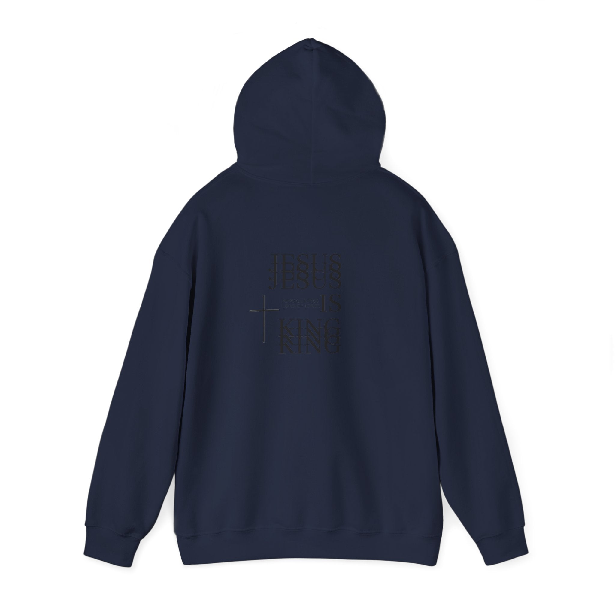 Minimal Cross Hoodie — Small Chest Cross Graphic Pullover