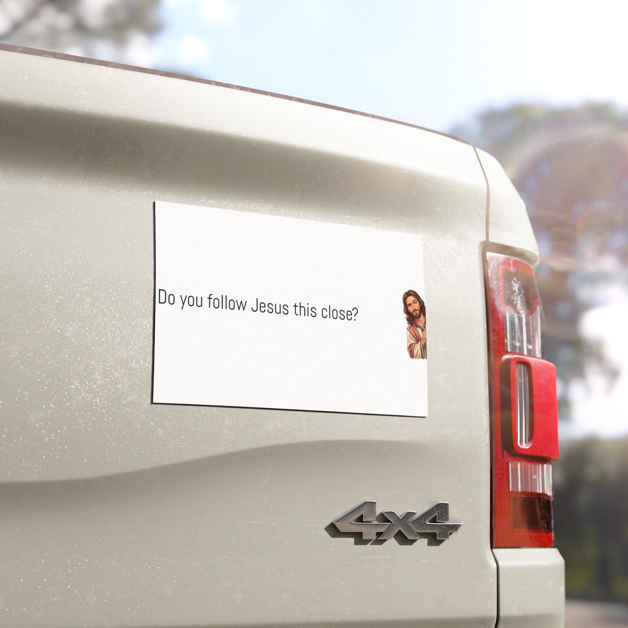 Jesus Car Magnet – "Do You Follow Jesus This Close?" Bumper Sticker Magnet