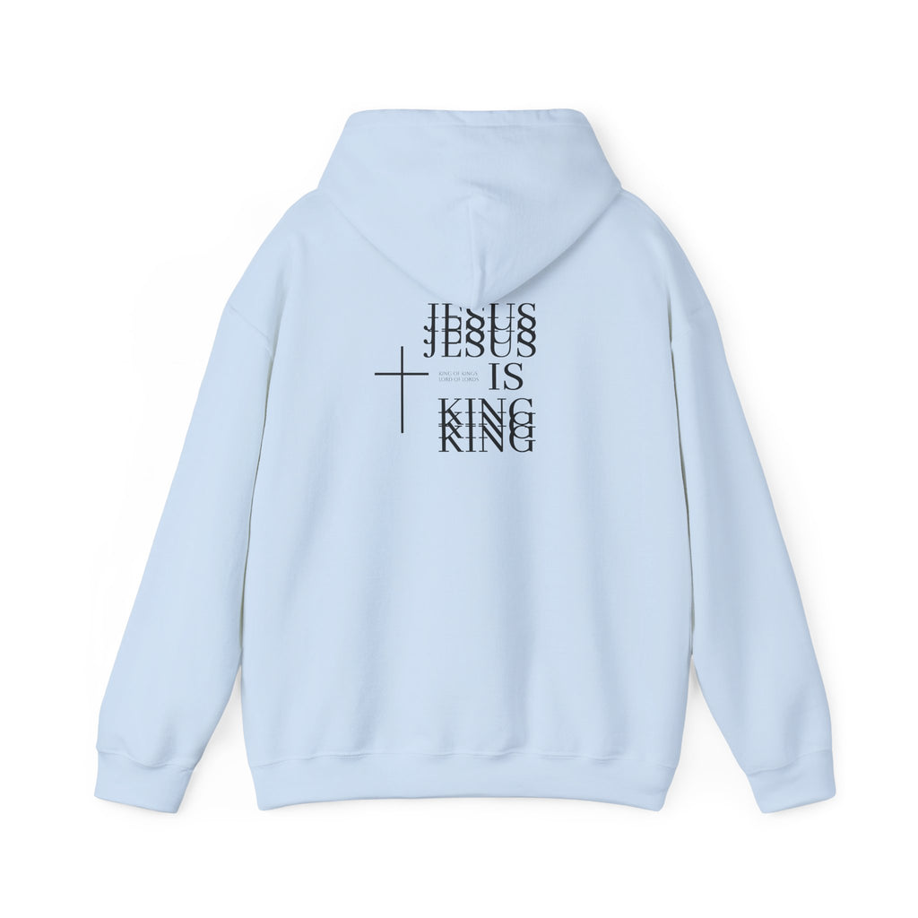 Jesus Is King Hoodie — Minimal Cross Christian Faith Sweatshirt