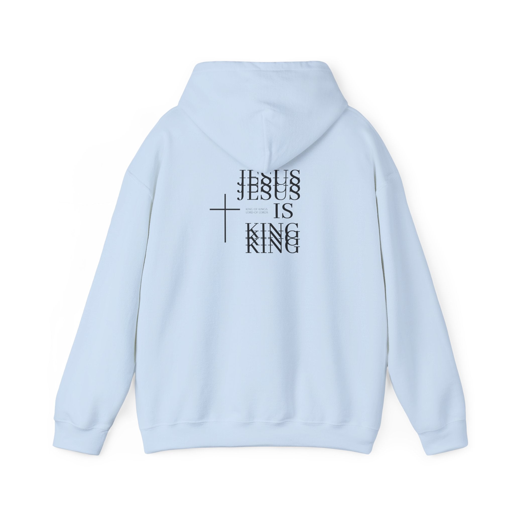 Jesus Is King Hoodie — Minimal Cross Christian Faith Sweatshirt