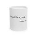 Inspirational Scripture Mug — "Jesus is the Lord of my cup. — Psalm 23:5" Ceramic Coffee Mug (11oz, 15oz)