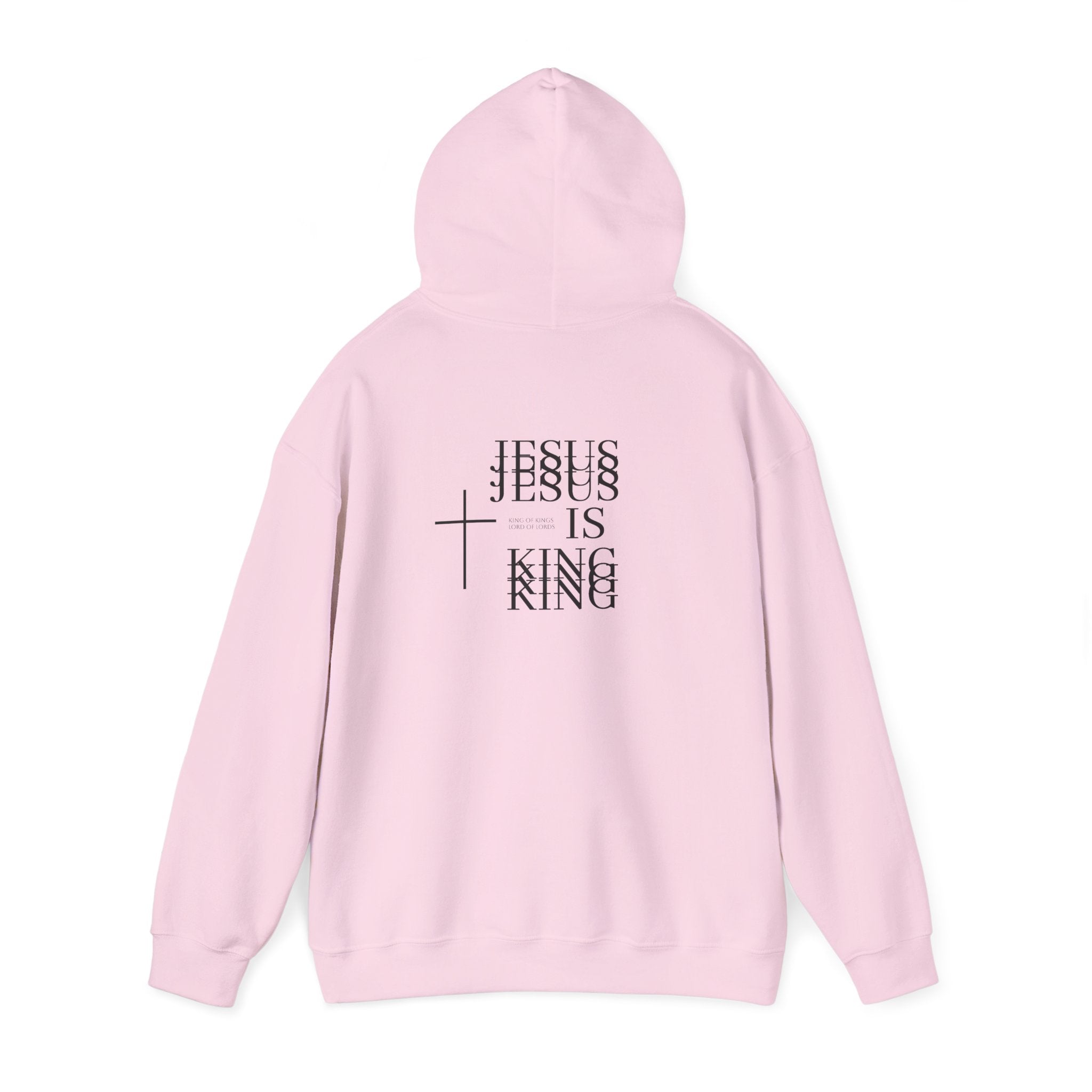 Jesus Is King Hoodie — Minimal Cross Christian Faith Sweatshirt