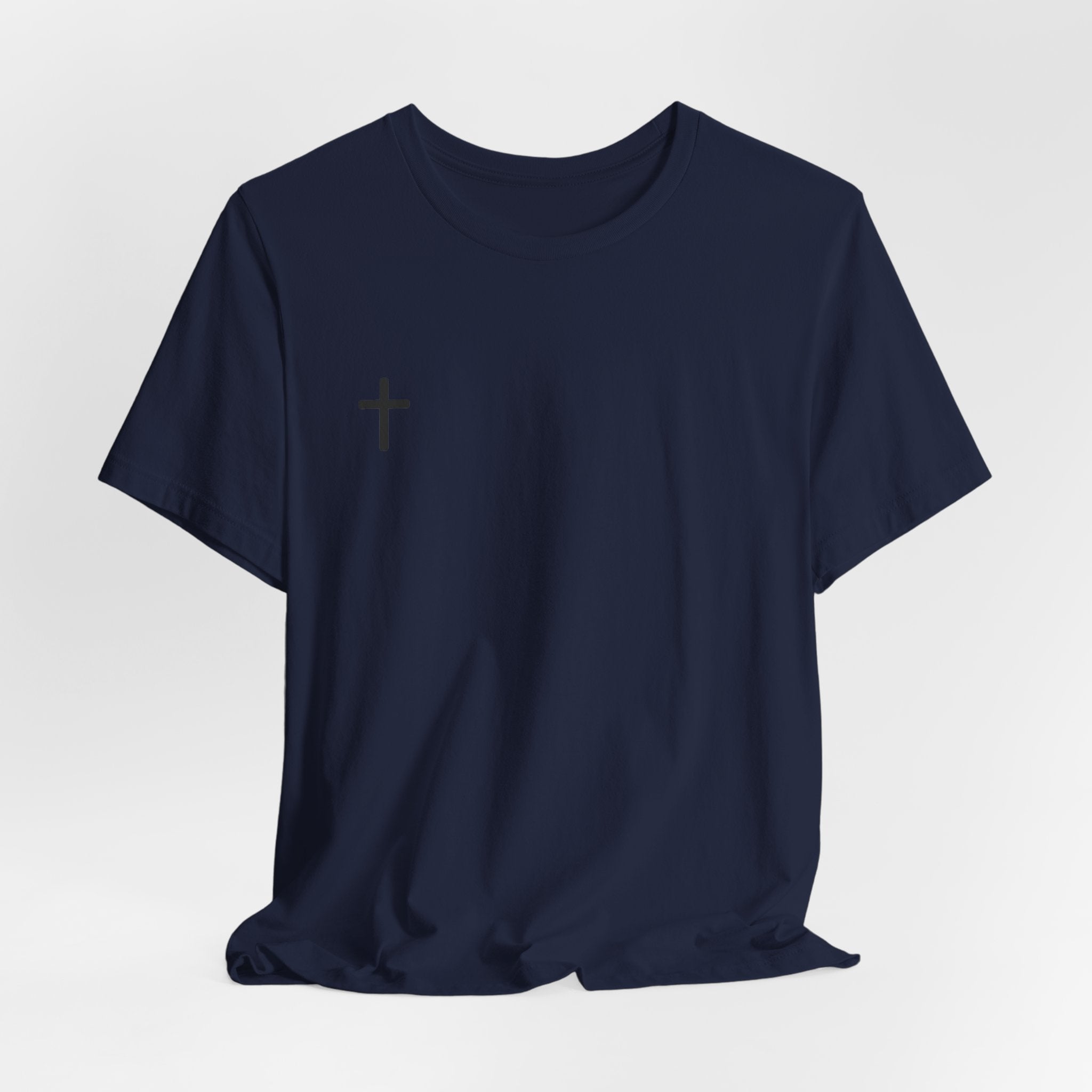 Minimal Cross Tee – Small Chest Christian Cross T‑Shirt