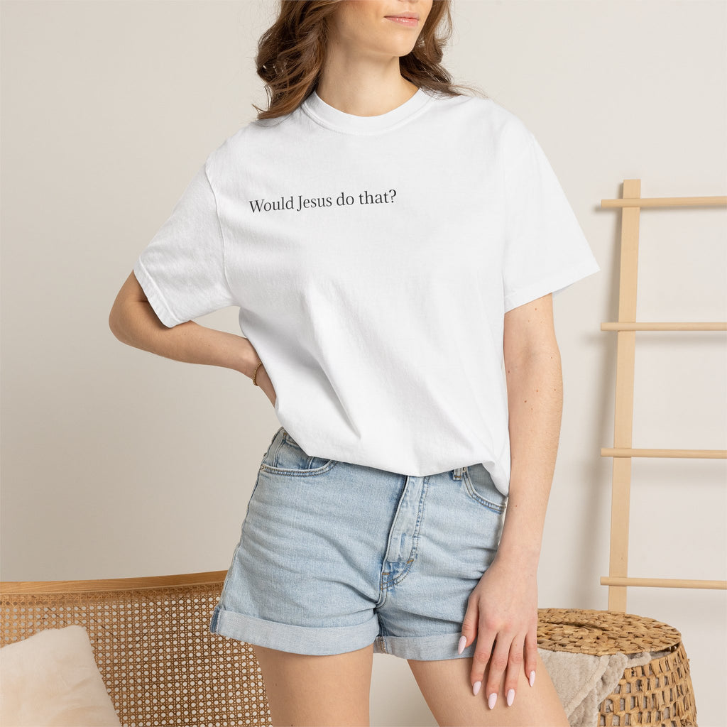 Jesus Peeking T‑Shirt — "Would Jesus do that?" Christian Graphic Tee