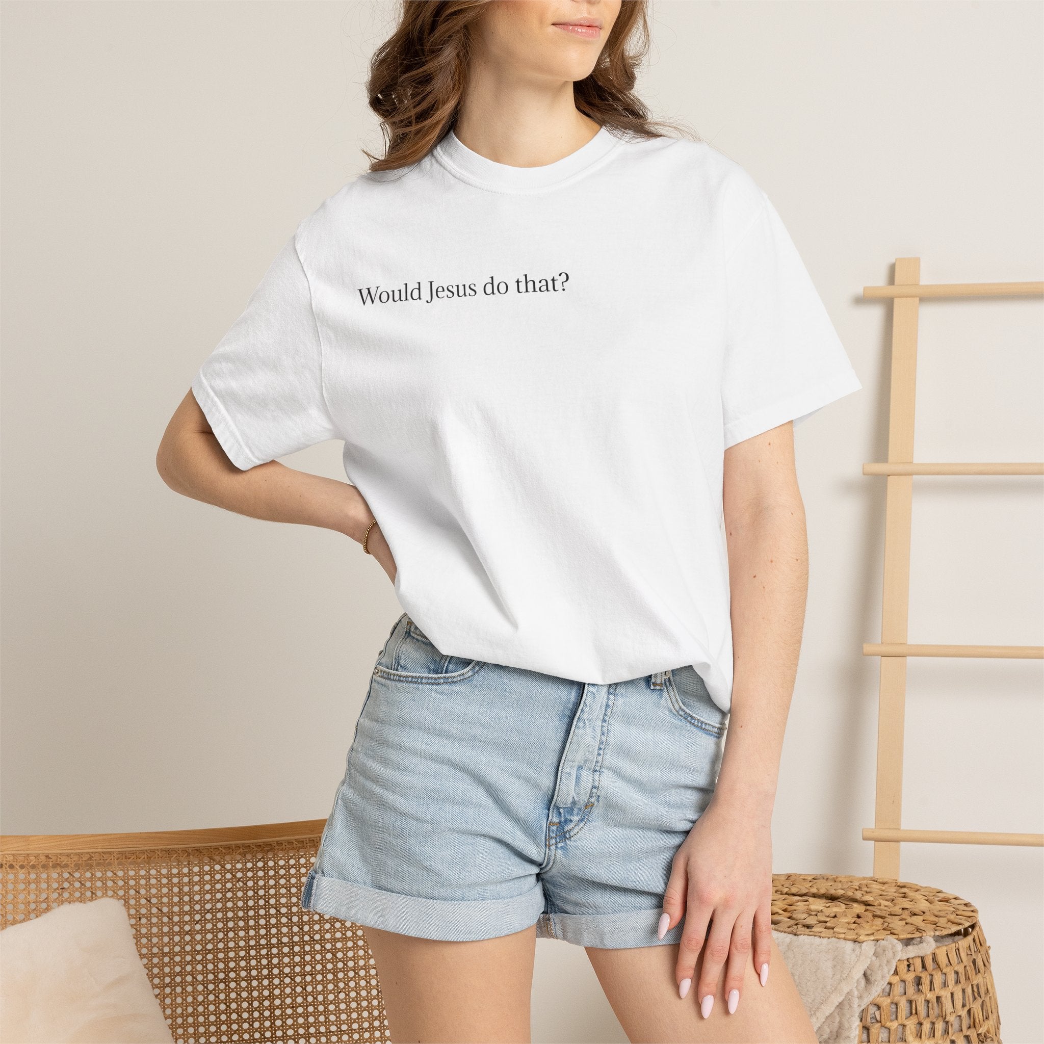 Jesus Peeking T‑Shirt — "Would Jesus do that?" Christian Graphic Tee