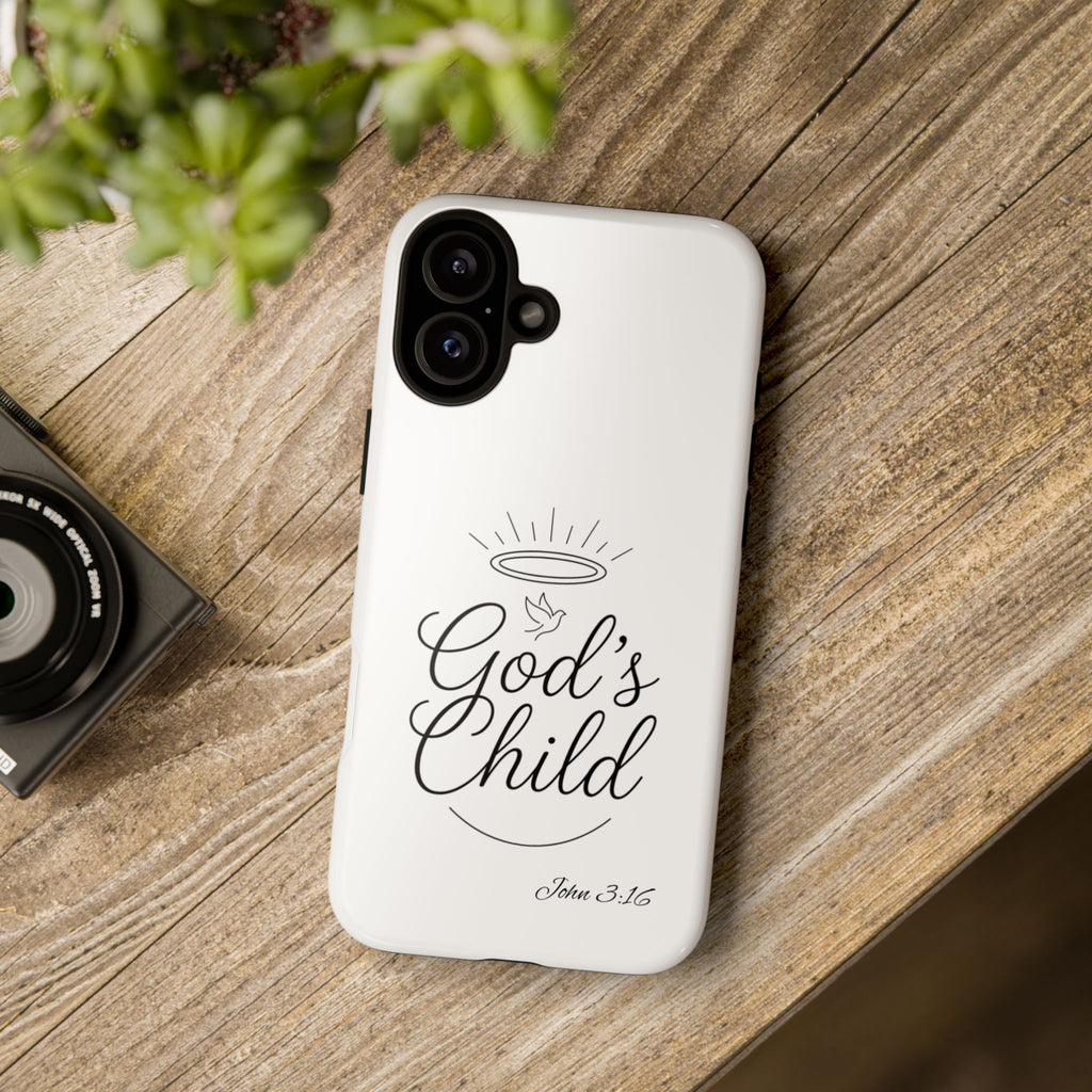 God’s Child Phone Case — Christian Scripture John 3:16 Religious iPhone Case