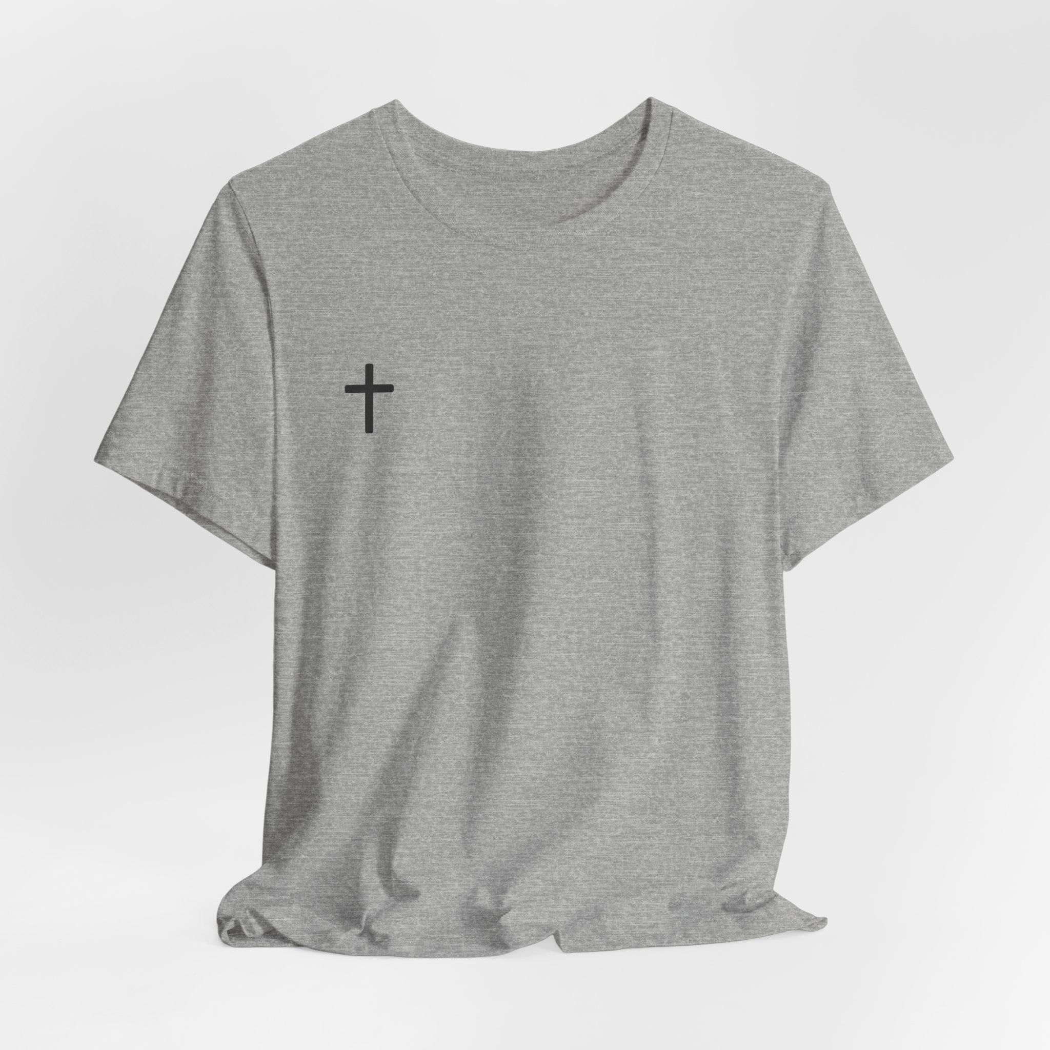Minimal Cross Tee – Small Chest Christian Cross T‑Shirt