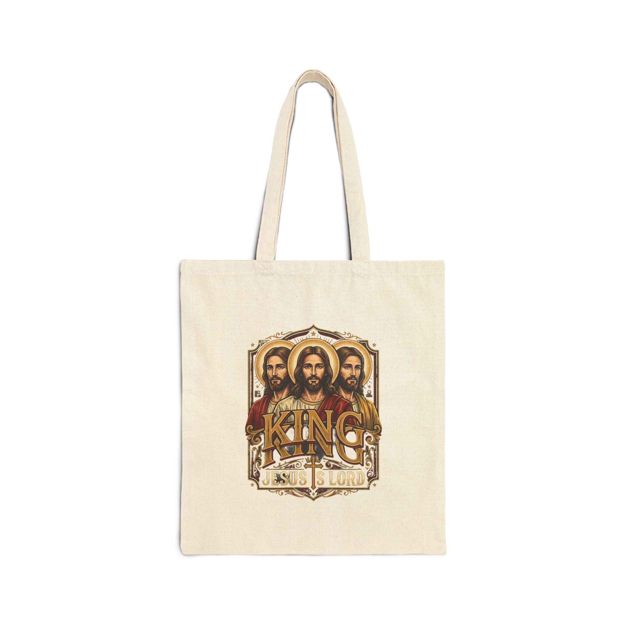 Canvas Tote Bag with Minimal Cross Accent — Simple Religious Everyday Shopper