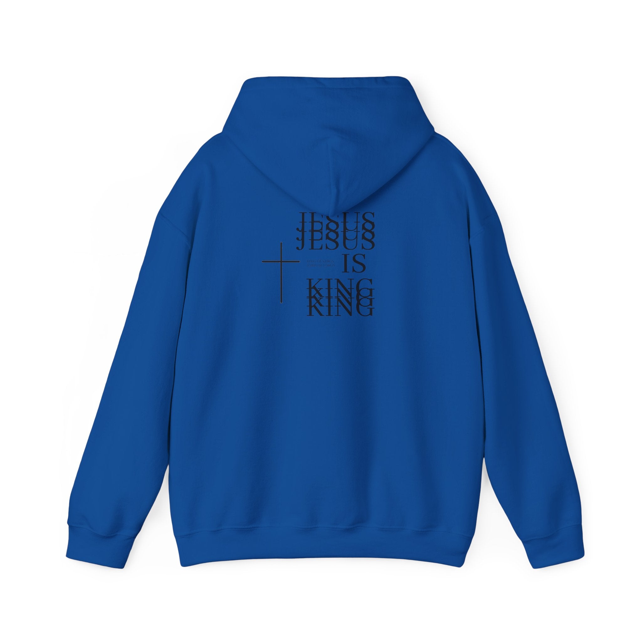 Jesus Is King Hoodie — Minimal Cross Christian Faith Sweatshirt
