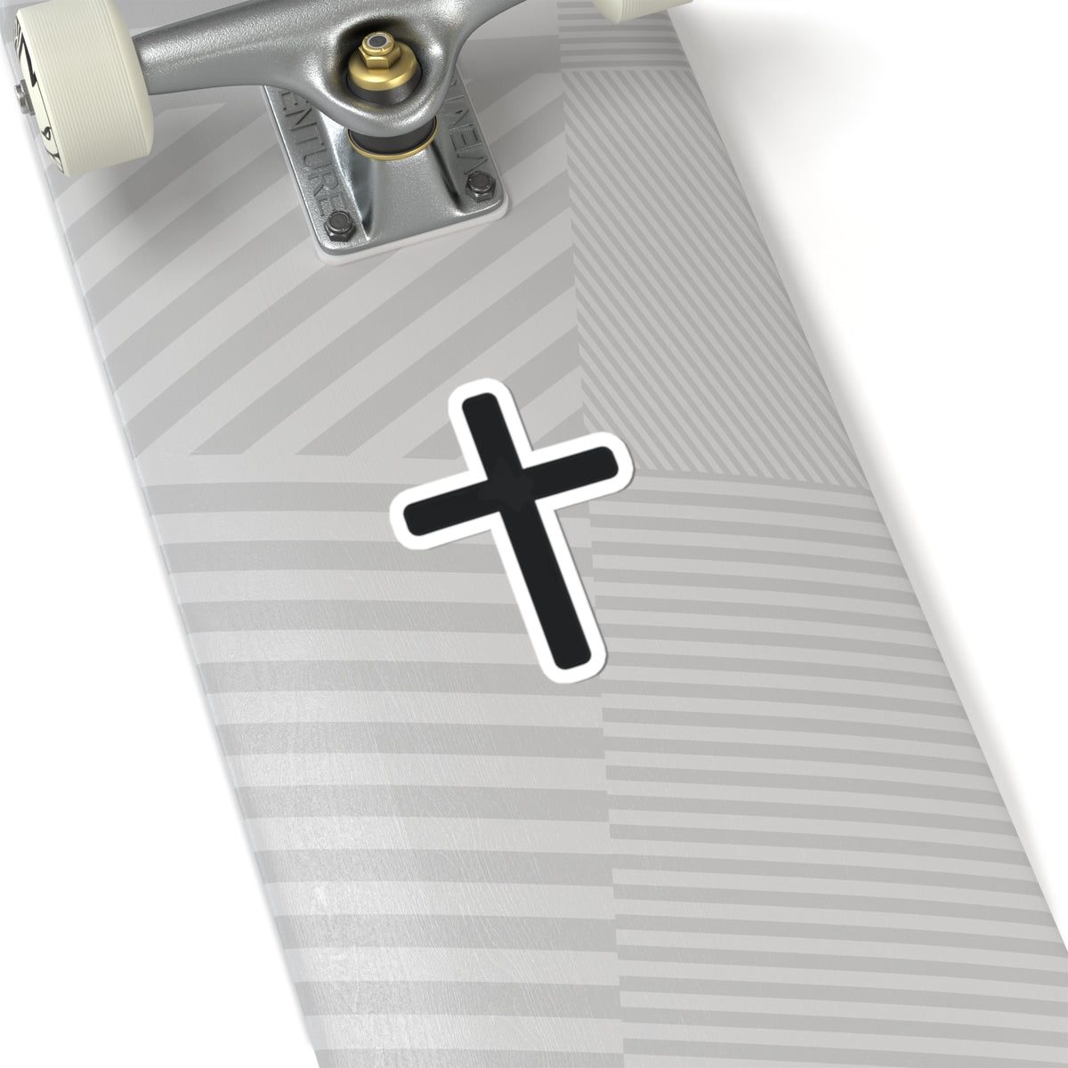 Minimal Cross Sticker — Small Kiss-Cut Christian Faith Decal for Laptops & Water Bottles