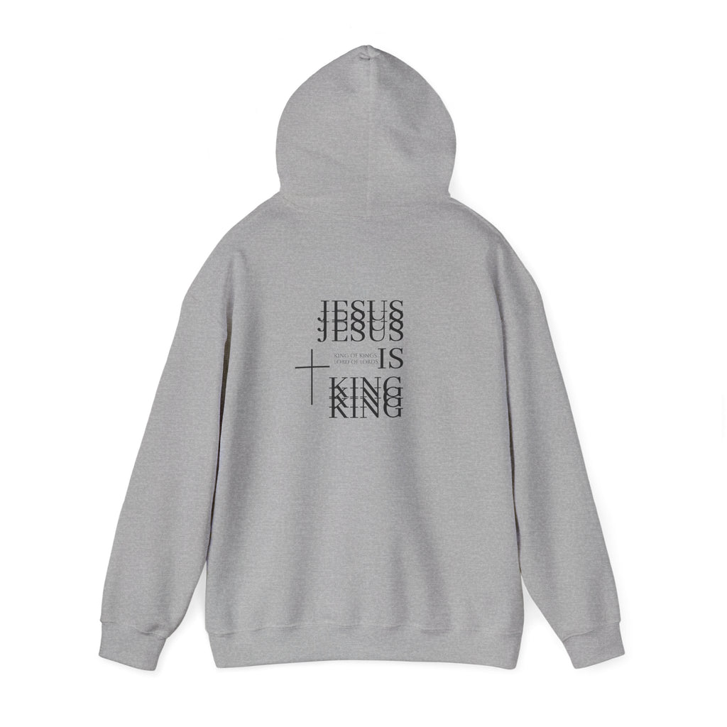 Minimal Cross Hoodie — Small Chest Cross Graphic Pullover