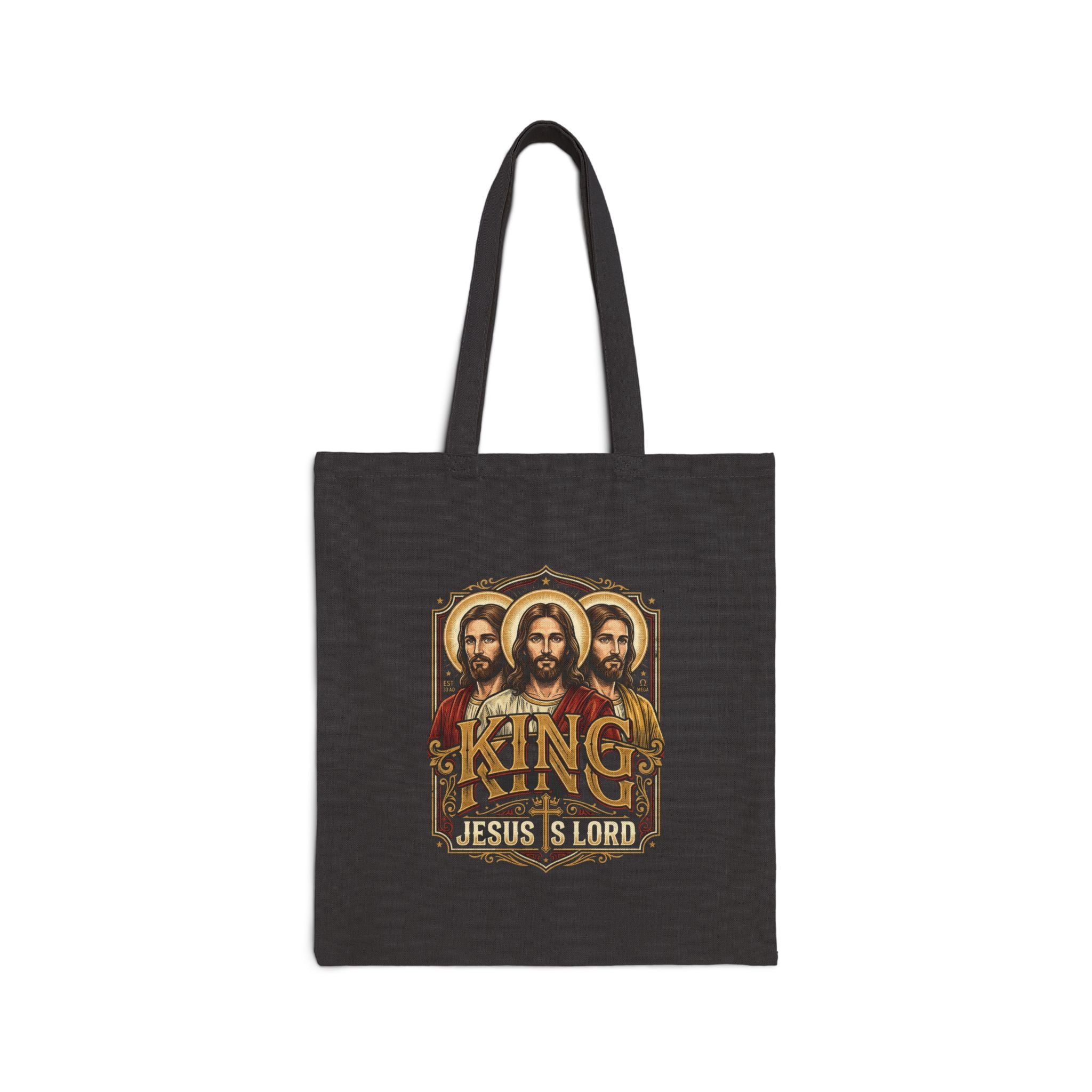 Canvas Tote Bag with Minimal Cross Accent — Simple Religious Everyday Shopper