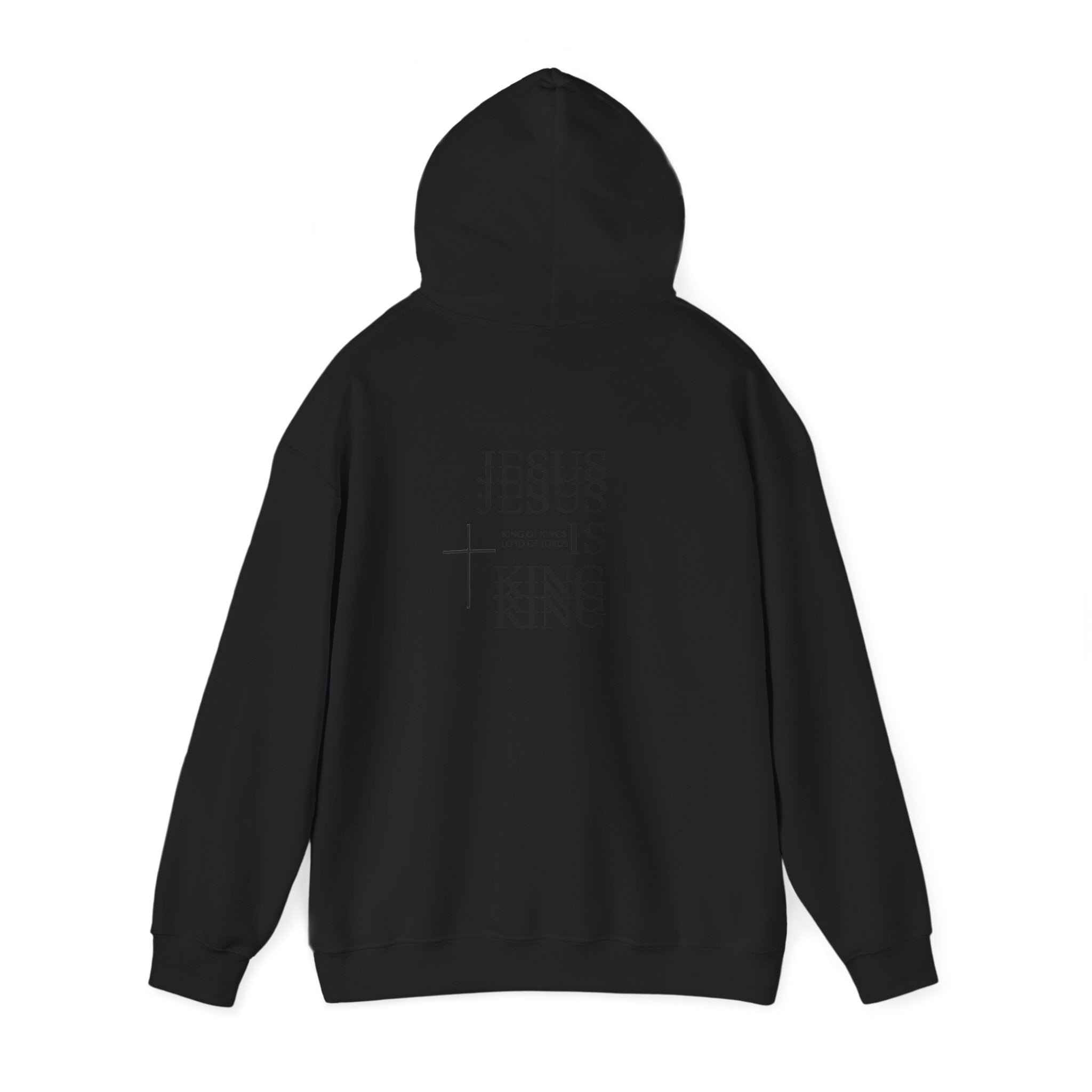Minimal Cross Hoodie — Small Chest Cross Graphic Pullover